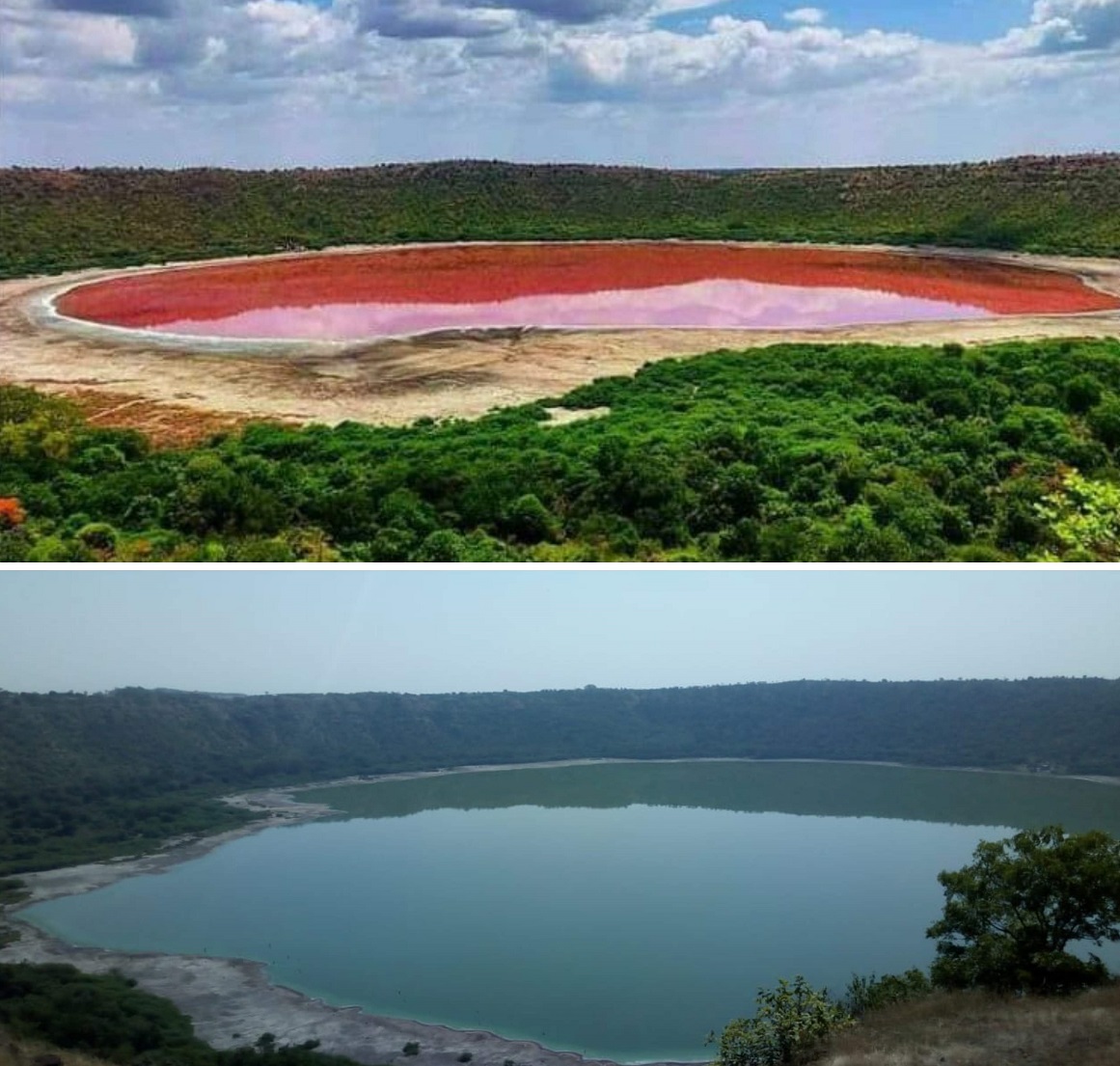 ലോണാർ തടാകം മുൻപും ഇപ്പോഴും